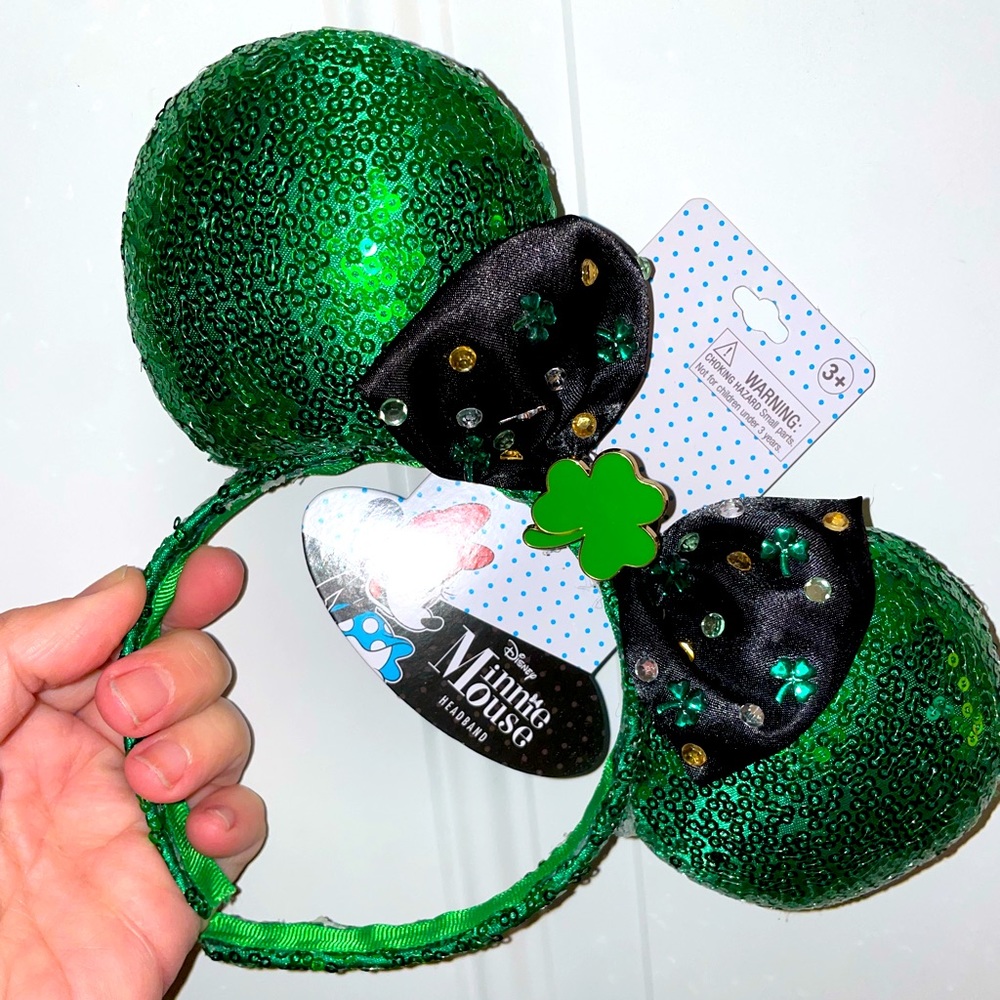 🏰NWT RARE SOLDOUT🏰DISNEY 2023 ST PATRICKS DAY IRISH SHAMROCK HEADBAND EARS🔥🍀